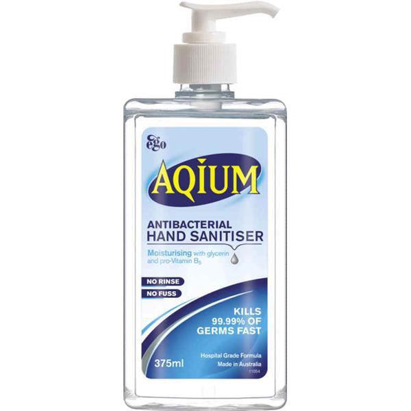 Aqium Hand Gel Antibacterial 375mL Clear