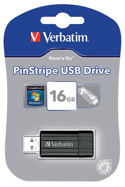 Verbatim 49063 USB Store N Go Pinstripe 16gb Black