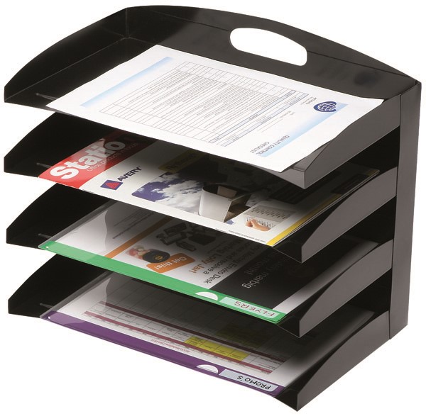 Marbig Metal Desktop Organiser 4 Tier Black