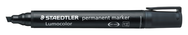 Staedtler 350 Lumocolor Permanent Marker Chisel Point Black 10 per Box