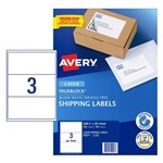 Avery L7155 Trueblock Laser Parcel Labels 3up 2007x931mm 100 Box