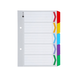Marbig Dividers Reinforced Board 5 Tab A5 Assorted Colour