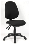 YS Typist Chair Fabric High Back No Arms 3 Lever Black
