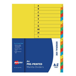 Avery Dividers Alphabetical AtoZ Tabs Bright Multicoloured