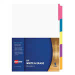 Avery Write and Erase Dividers 5 Tabs Brights Multicoloured
