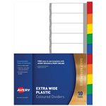 Avery Dividers Extra Wide 1 to 10 Tabs Multicoloured Set