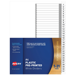 Avery Dividers Pre Printed 1 to 31 Tabs White Set