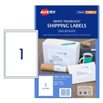 Avery Shipping Labels 1Up Trueblock White 25 Pack