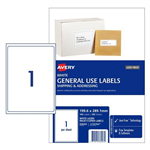 Avery Labels General Use 1Up 1996x289mm White 100 Pack