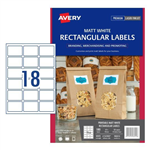 Avery Labels Rectangular 62x42mm Matt White 10 Pack