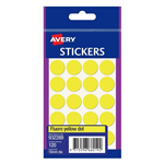 Avery Stickers Dot Fluoro Yellow 120 Pack
