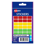 Avery Stickers Rectangle 18x12mm Assorted 144 Pack