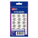 Avery Stickers Stars 21mm Silver 36 Pack