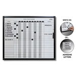 VisionChart Whiteboard Magnetic Planner 20 Name Staff Status