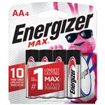 Energizer Max AA E91 Alkaline Battery 4 Pack