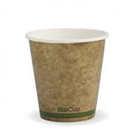 BioPak Wall Cup Single 6oz Kraft with Green Stripe 50 Pack 20 per Carton