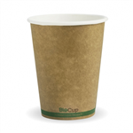 BioPak Wall Cup Single 12oz Kraft with Green Stripe 50 Pack 20 per Carton