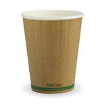 BioPak Wall Cup Double 8oz Kraft with Green 1000 Carton