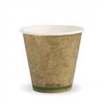 BioPak Wall Cup Double 8oz Kraft with Green Stripe 50 Pack 20 per Carton