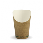 Biopak BioCane Chip Cups 12oz Kraft with Green Stripe Pk50