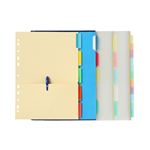 Marbig Dividers Coloured Pockets A4 Side Open w 5 Tabs Set