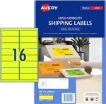 Avery Shipping Label High Visibility Fluoro Yellow 25 Pack