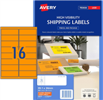 Avery Shipping Label High Visibility Fluoro Orange 25 Pack