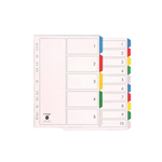 Marbig Dividers 5 Tab PP A4 Assorted 50 per Pack