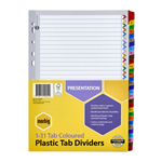 Marbig Dividers 1 to 31 Tab Reinforced A4 Assorted