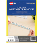 Avery Index Maker Label Divider 5 Tab Punched A4 Clear