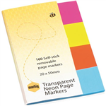 Marbig Page Markers Transparent Assorted Colour