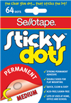 Sellotape Sticky Dots Permanent 64 Pack