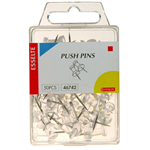 Esselte Push Pins Clear 50 Pack