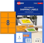 Avery L7165FO Shipping Labels 8UP Fluoro Orange 25 Pack