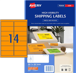 Avery Labels 14UP L7163FO 98x38mm Fluro Orange 25 Pack