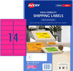Avery Labels 14UP L7163FP 98x38mm Fluro Pink 25 Pack