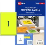 Avery L7167FY Shipping Labels 1UP Fluoro Yellow 25 Pack