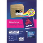 Avery Mailing Labels 1Up Matt White