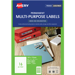 Avery Video Spine Labels 16UP White 25 Pack