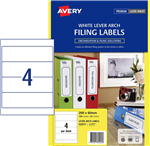 Avery Laser Labels Lever Arch 4UP White 25 Pack