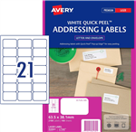 Avery L7160 Laser Labels 21UP White 100 Box
