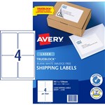 Avery L7169 TrueBlock Laser Shipping Labels 4UP 100 Box