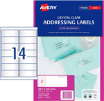 Avery L756325 Laser Labels 14UP Clear 25 Pack