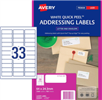 Avery L7157 Laser Labels 33UP White 100 Box