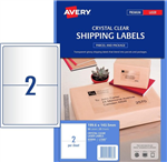 Avery L7566 Laser Labels 2UP Crystal Clear 25 Pack