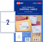 Avery L7168 Labels Shipping 2UP White 25 Pack