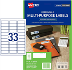 Avery L7157REV Labels Removable White 25 Pack
