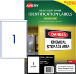 Avery L7067 Laser Labels Heavy Duty 1UP 25 Pack
