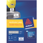 Avery L6012 Laser Labels Heavy Duty Silver 20 Pack