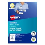 Avery L7427 Fabric Name Badge Label White 10 Pack